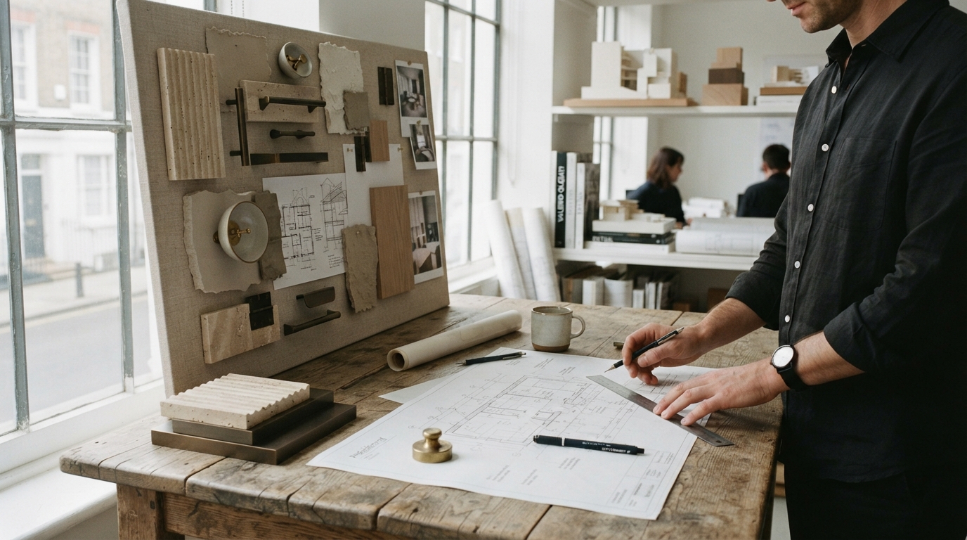 Architectural material lab and drafting workshop in London